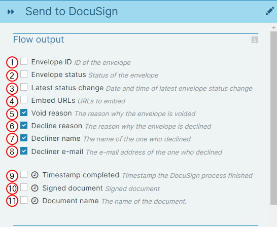 DocuSign Flow Output